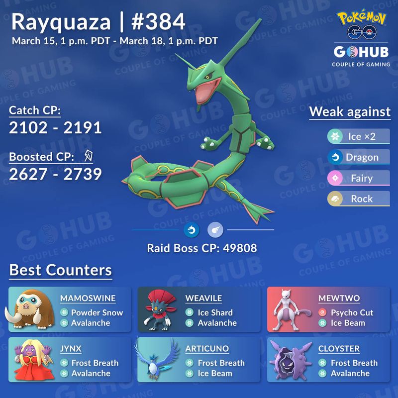 Рейкваза на 3 дня в Pokemon GO!