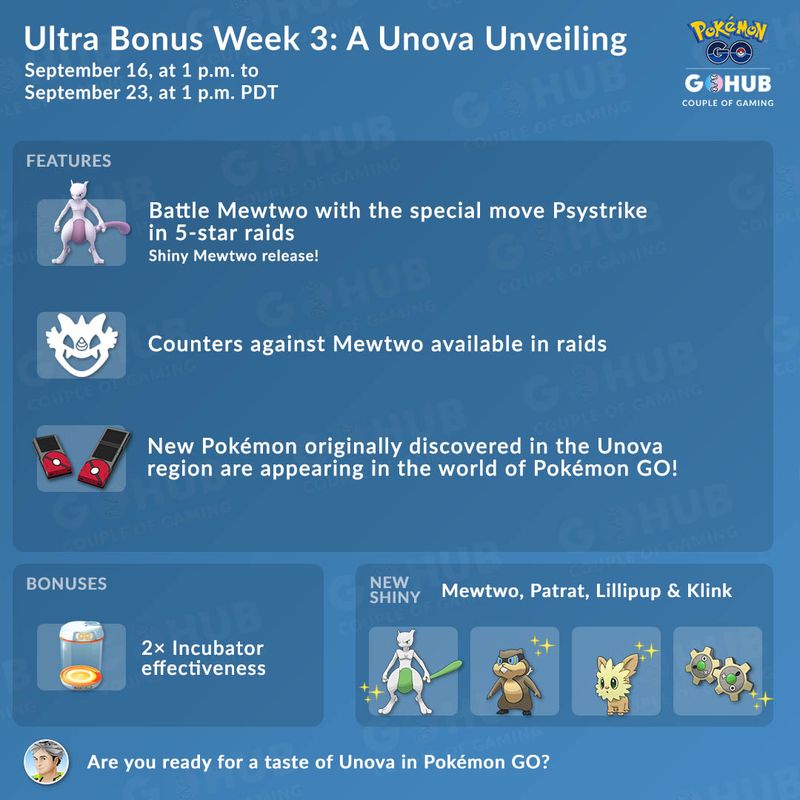 Ультра Бонусы Pokemon GO: 5 поколение, шайни Мьюту, Джирачи и шайни региональные покемоны 1 поколения