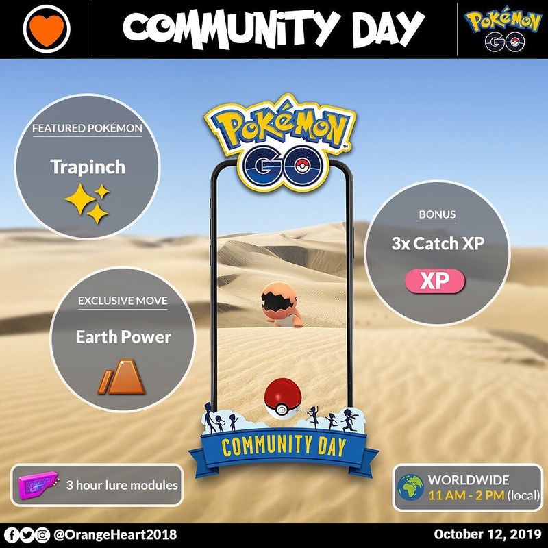 День Сообщества Pokemon GO в октябре - Трапинч!